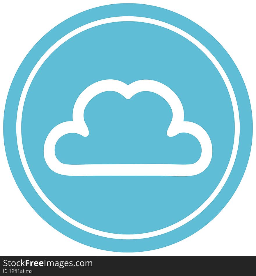 simple cloud circular icon symbol