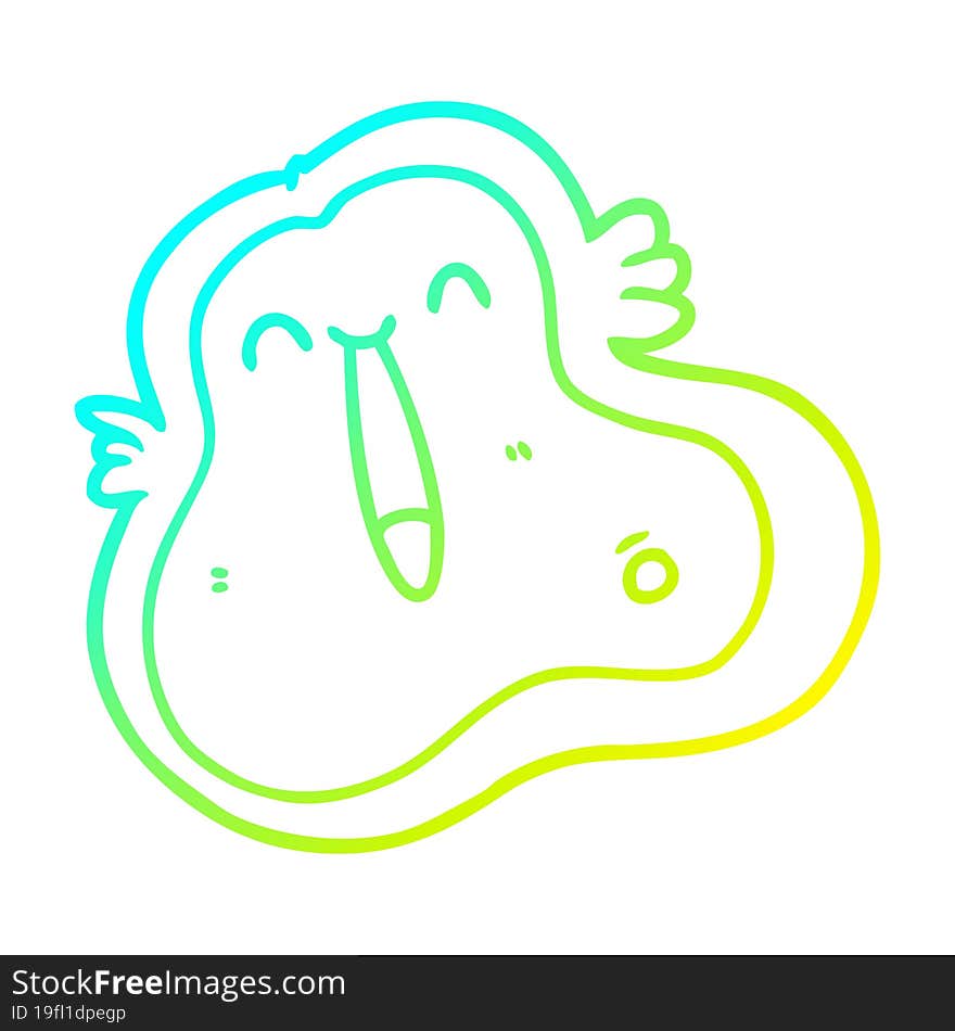 cold gradient line drawing cartoon germ