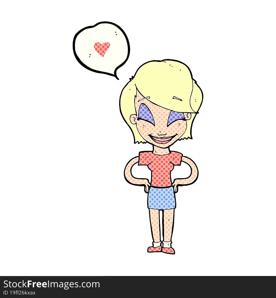 cartoon woman in love