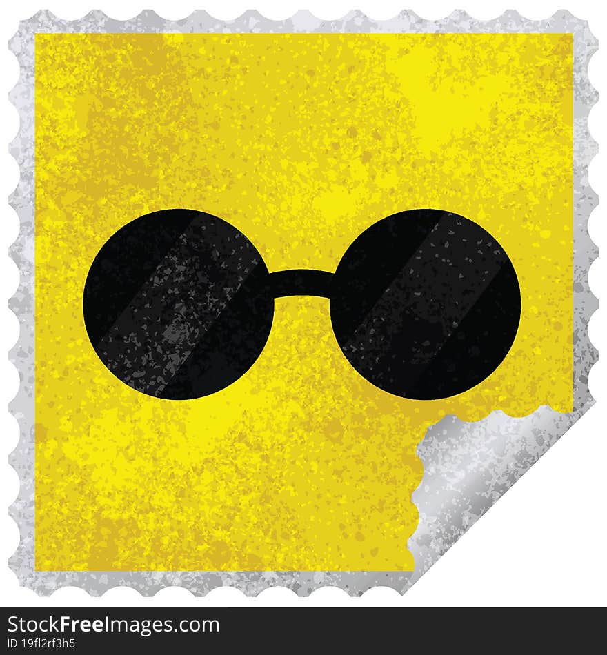 sunglasses graphic vector illustration square sticker stamp