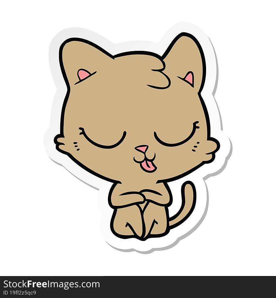 Sticker Of A Cartoon Cat