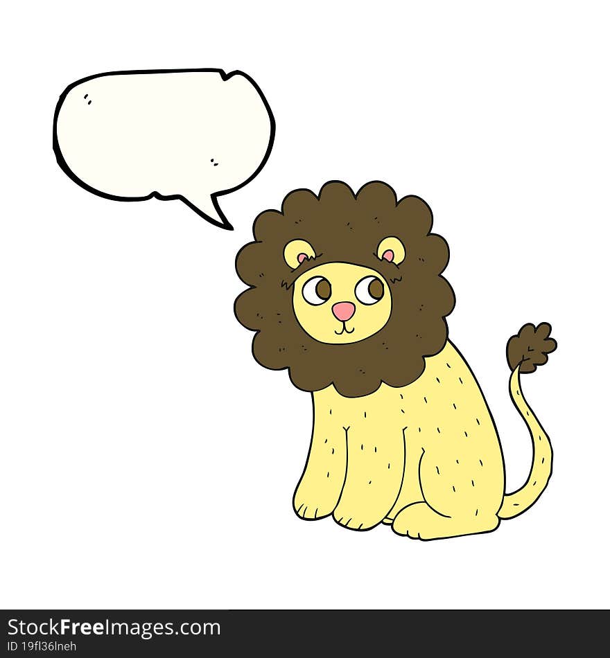 Speech Bubble Cartoon Cute Lion