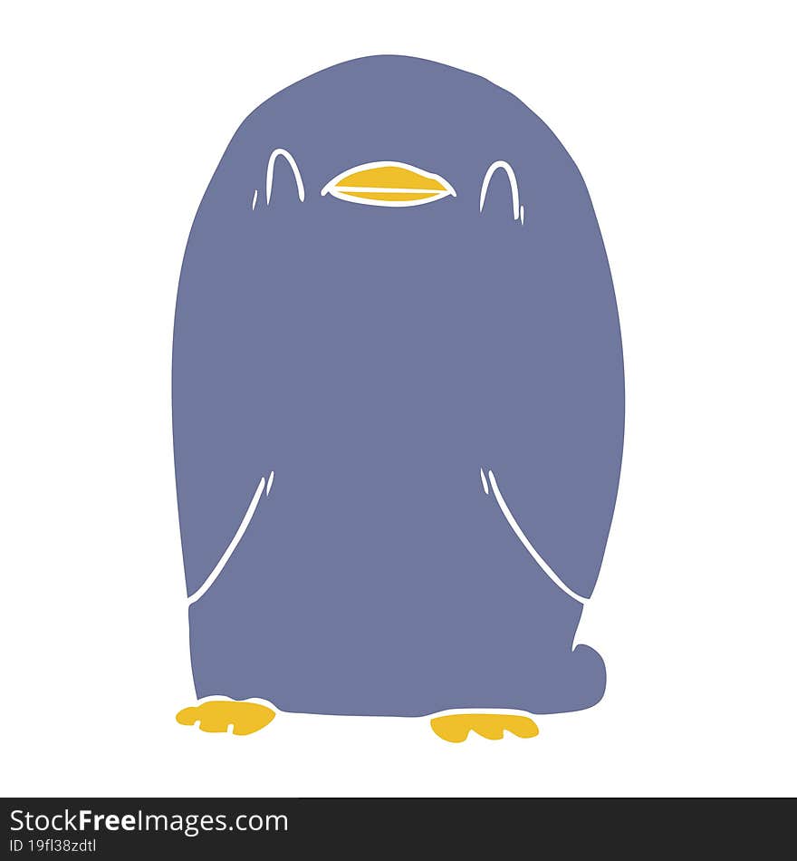 flat color style cartoon penguin