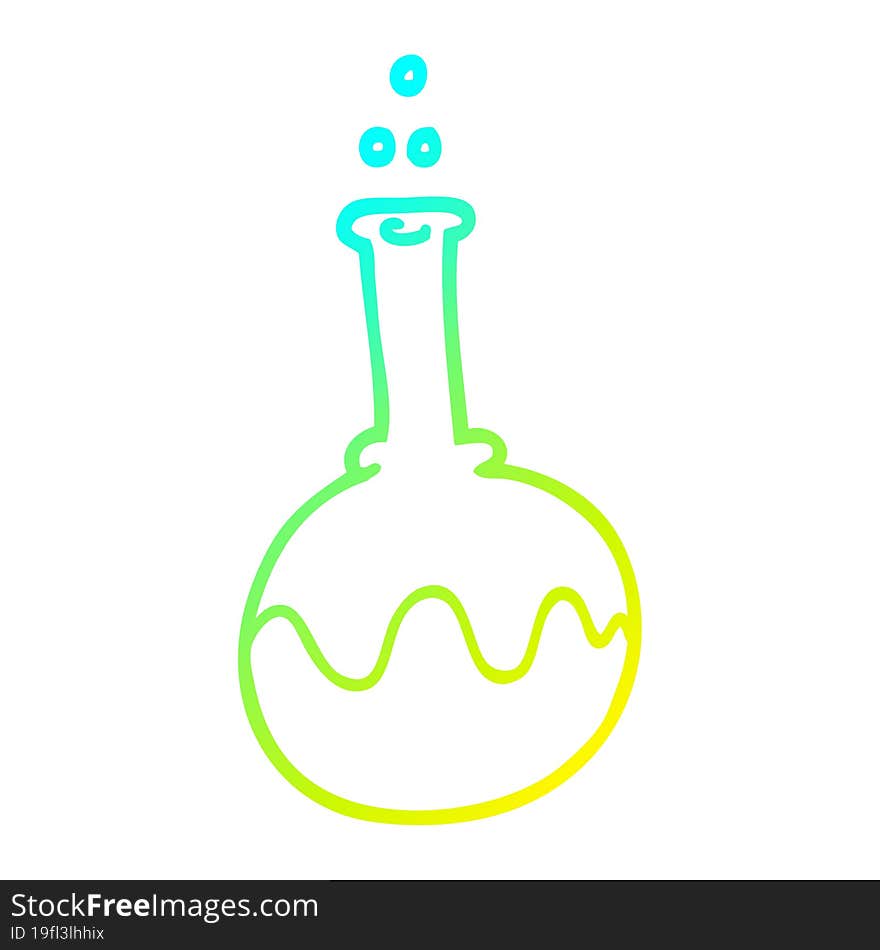 cold gradient line drawing cartoon science experiment