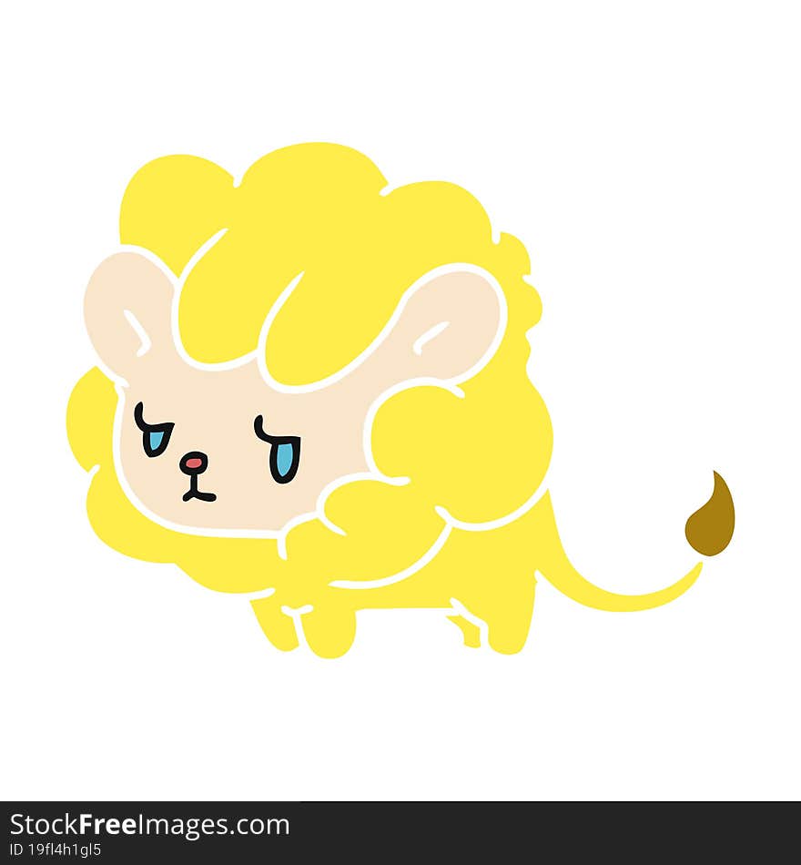 cartoon kawaii cute lion cub