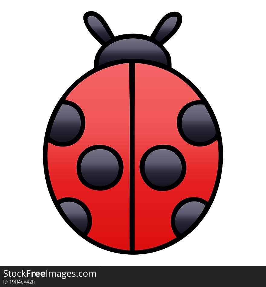 gradient shaded cartoon lady bug