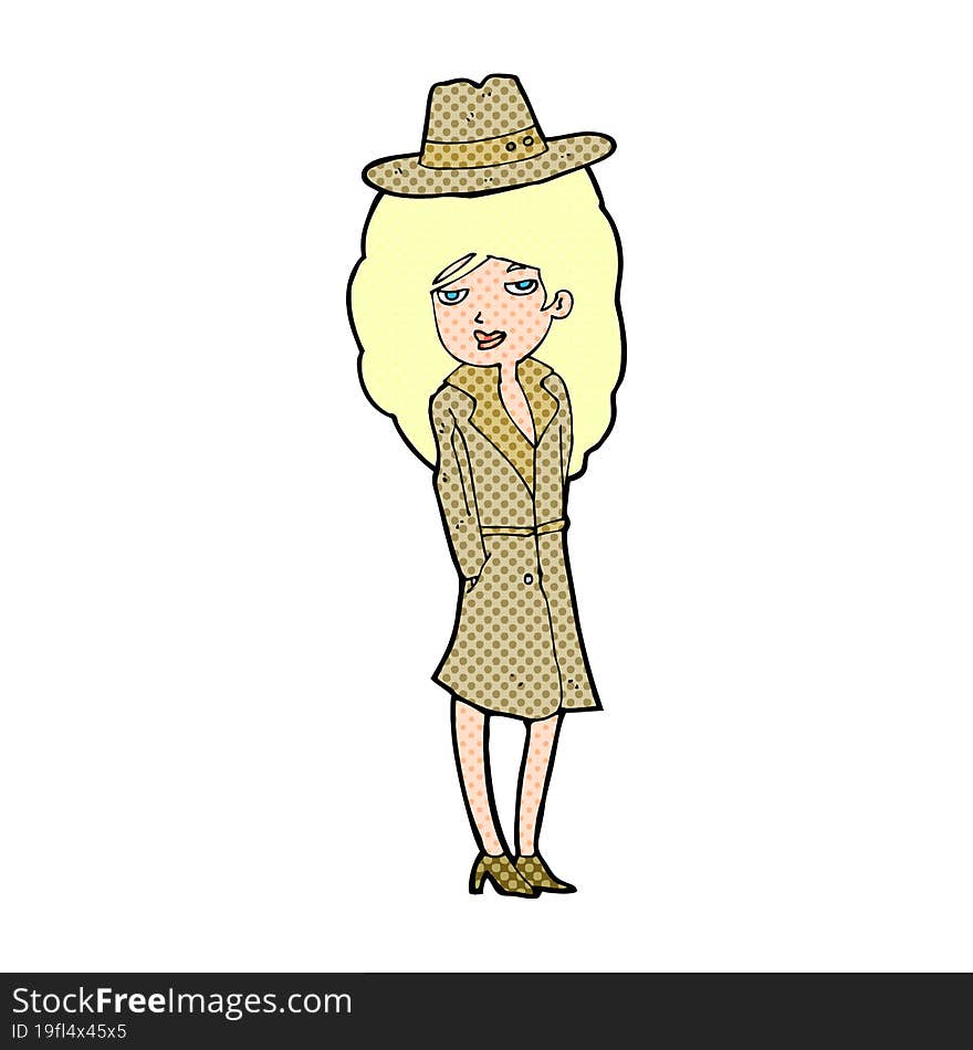 cartoon female spy