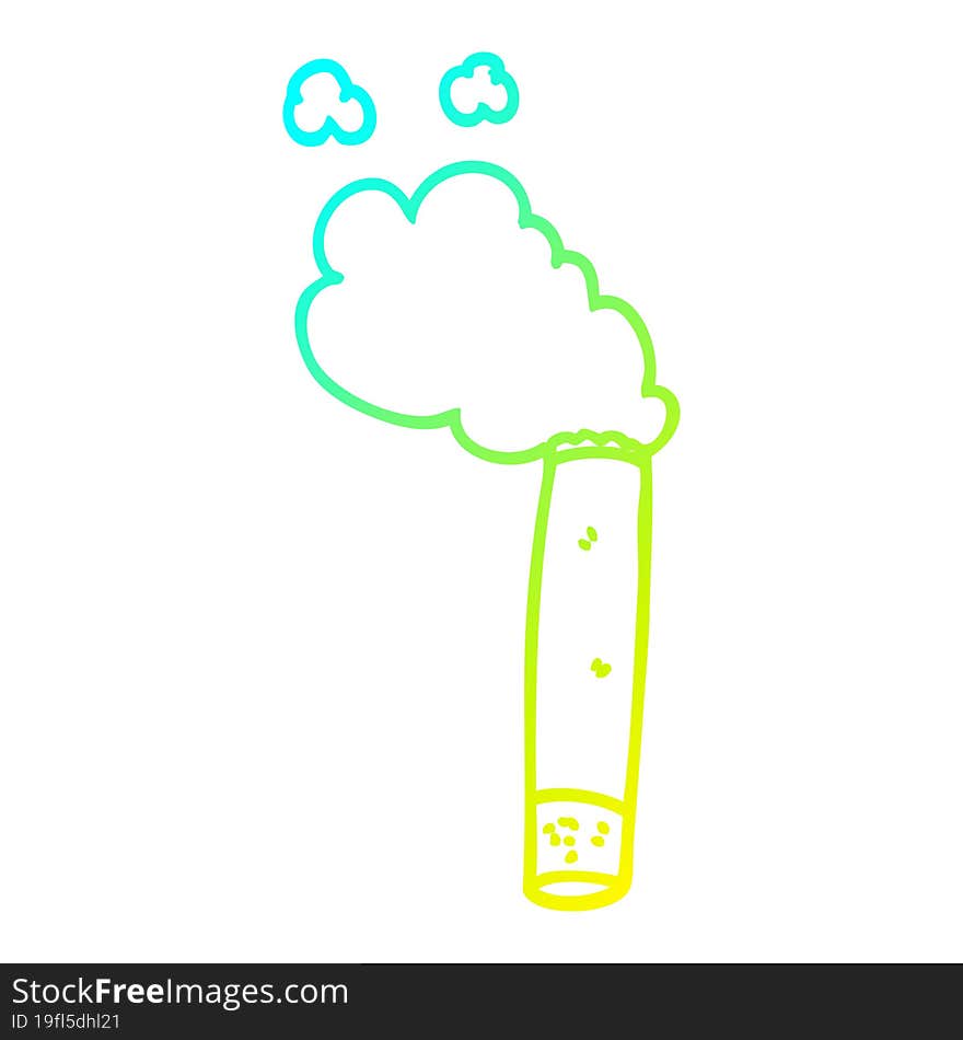 cold gradient line drawing cartoon cigarette