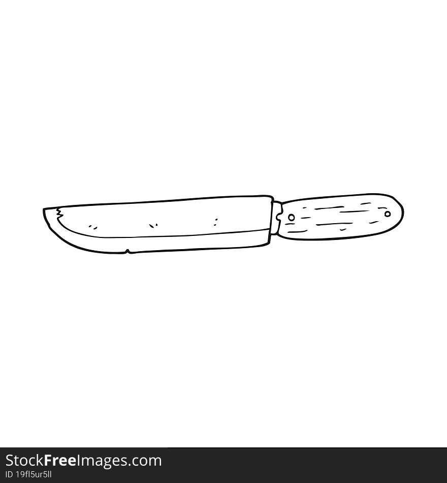 Black And White Cartoon Knife