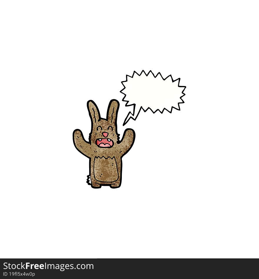 Cartoon Rabbit With Speech Bubble