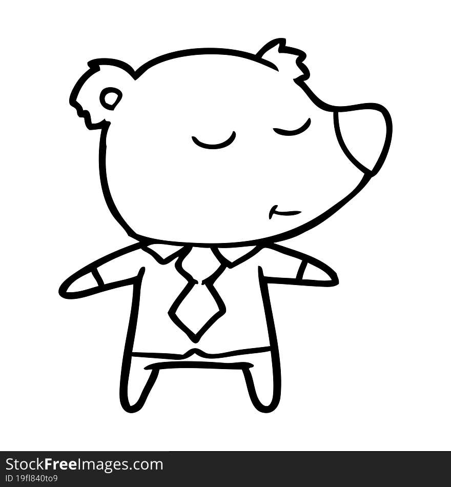 happy cartoon bear wearing shirt. happy cartoon bear wearing shirt