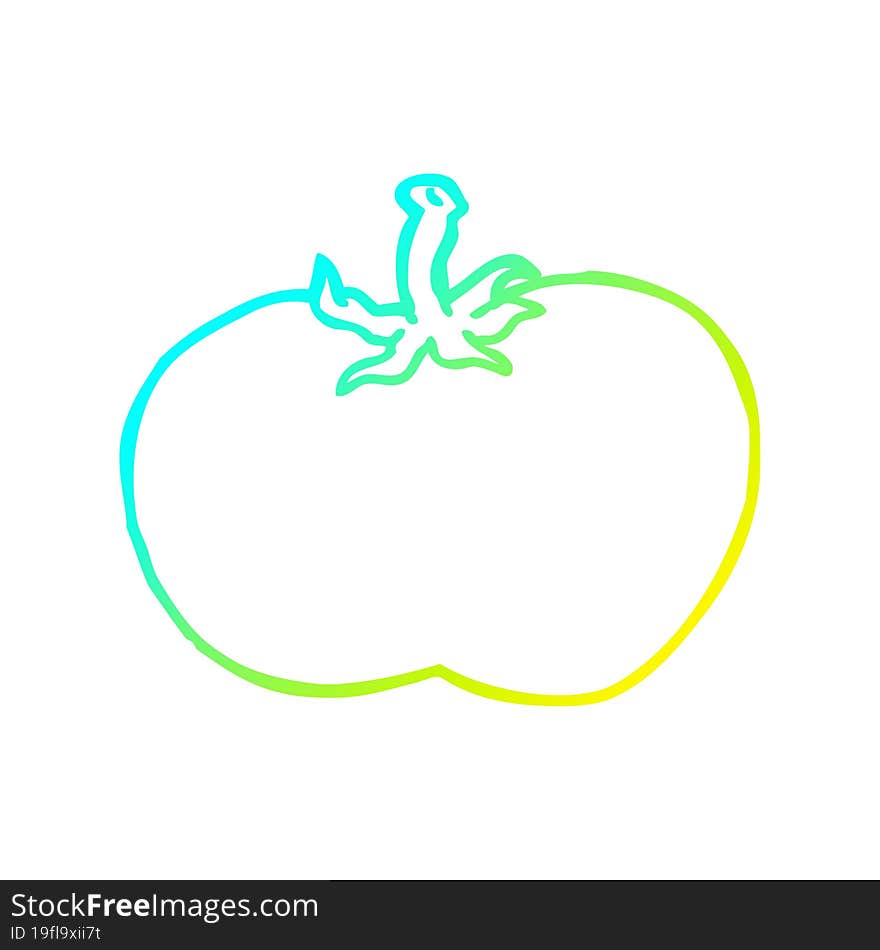 cold gradient line drawing cartoon tomato