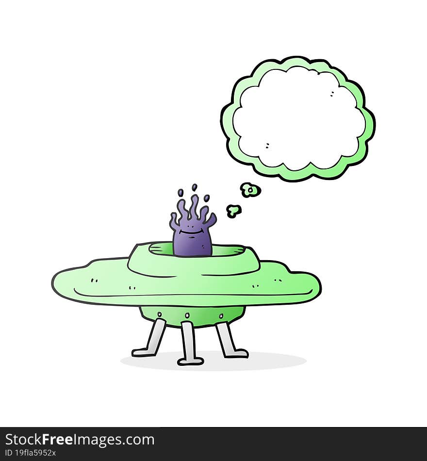 Thought Bubble Cartoon Flying Saucer