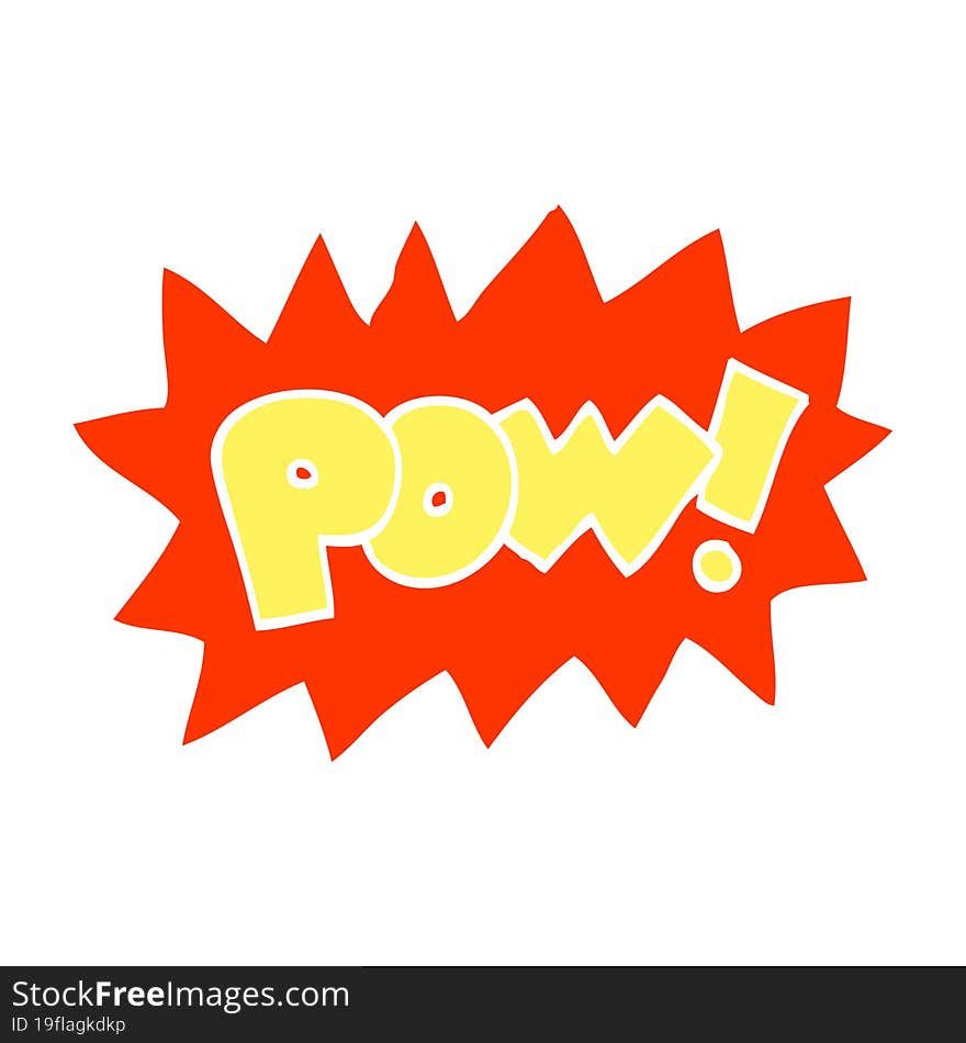 flat color illustration cartoon pow symbol