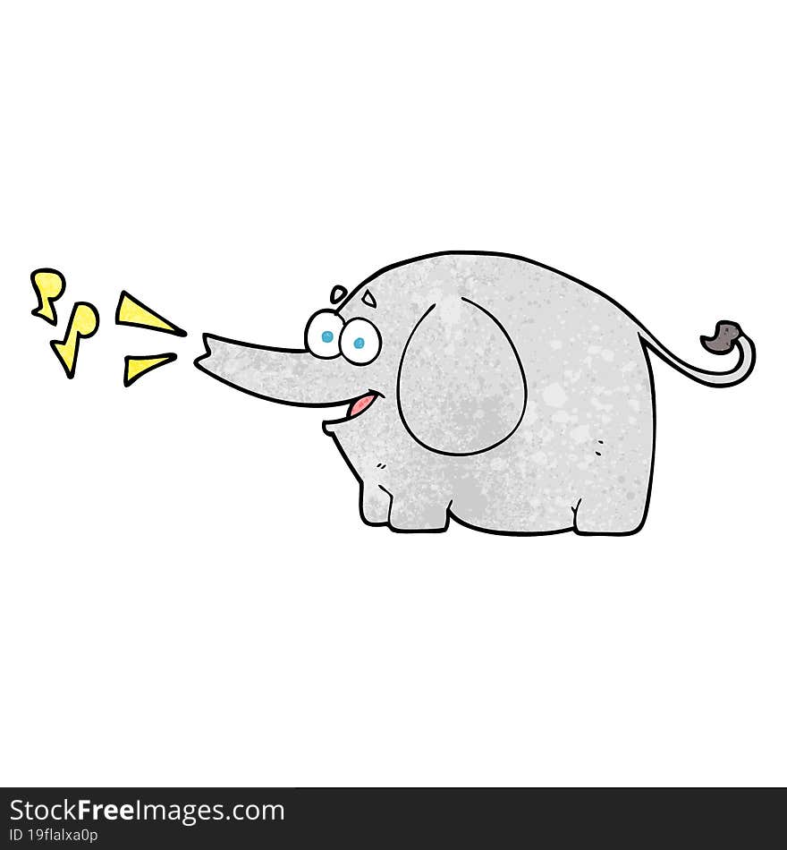 textured cartoon trumpeting elephant