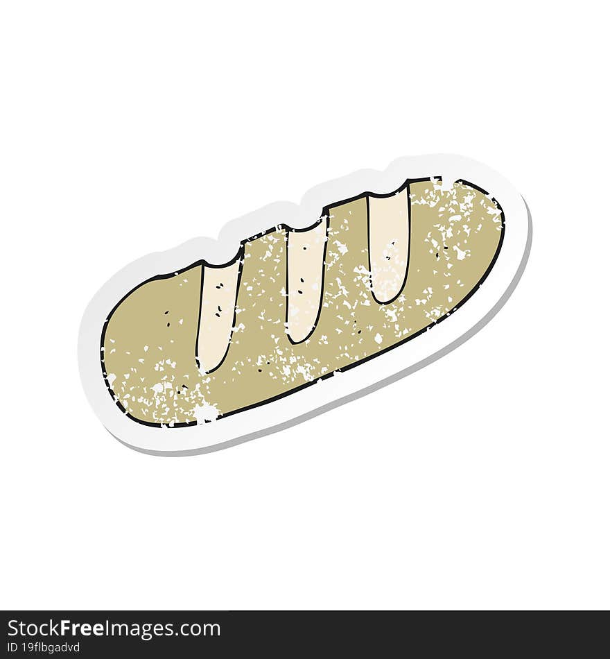 retro distressed sticker of a cartoon loaf of bread