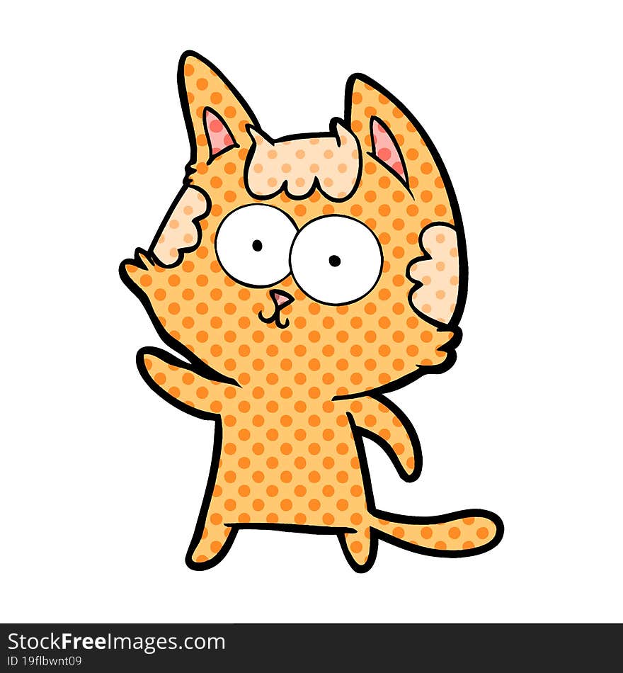 happy cartoon cat. happy cartoon cat