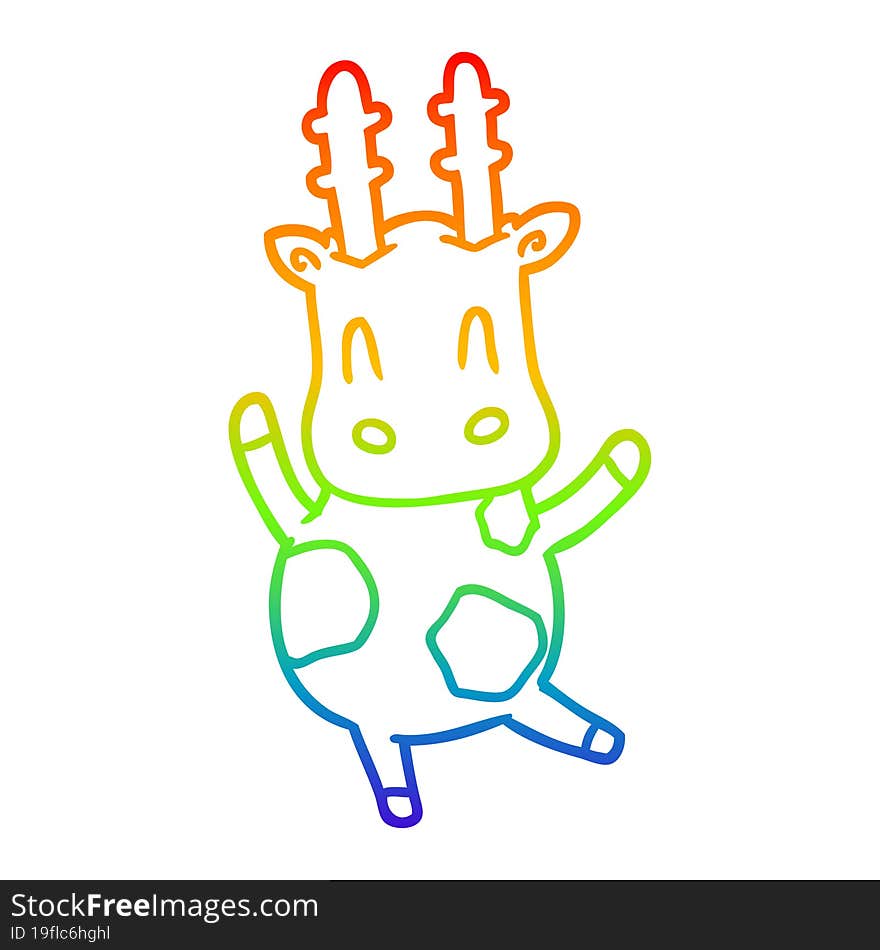 rainbow gradient line drawing cute giraffe