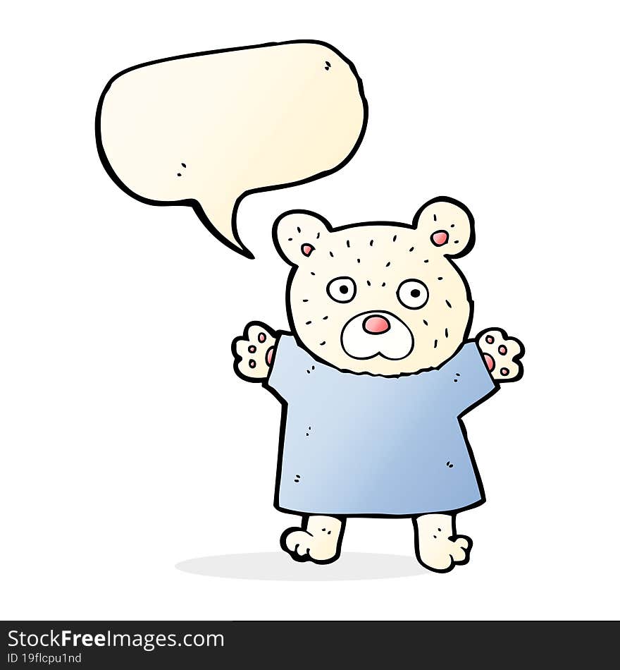 cartoon cute polar bear with speech bubble