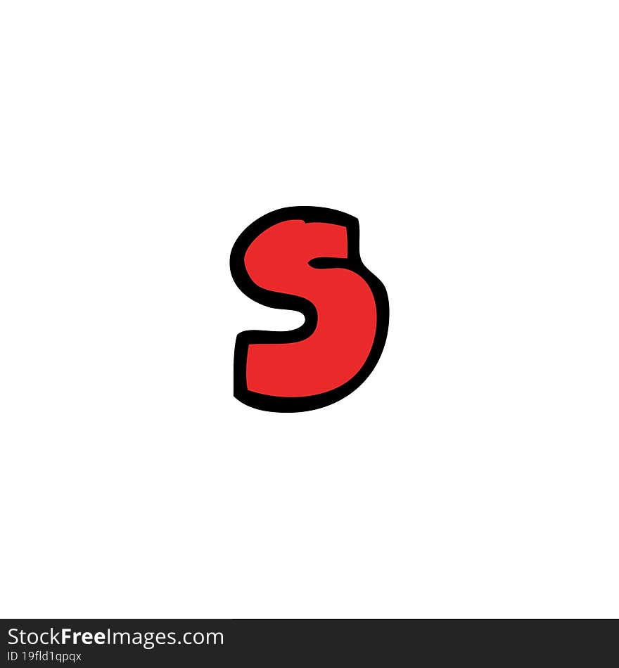 Cartoon Doodle Letter S