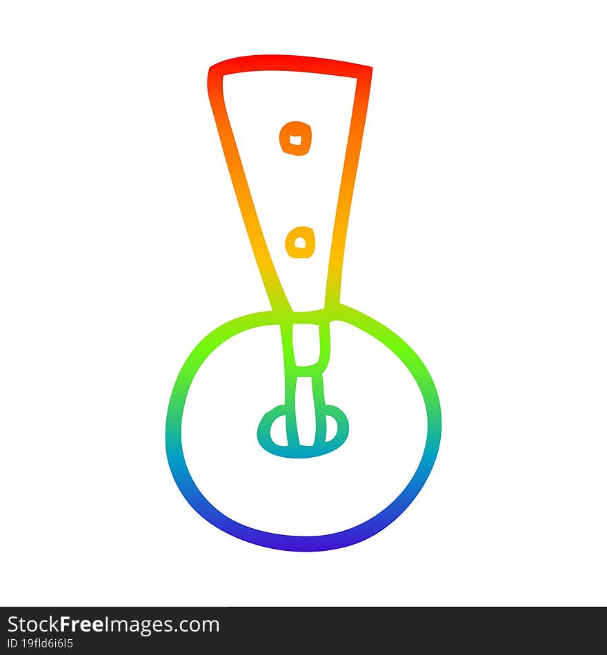 Rainbow Gradient Line Drawing Cartoon Caster Wheel