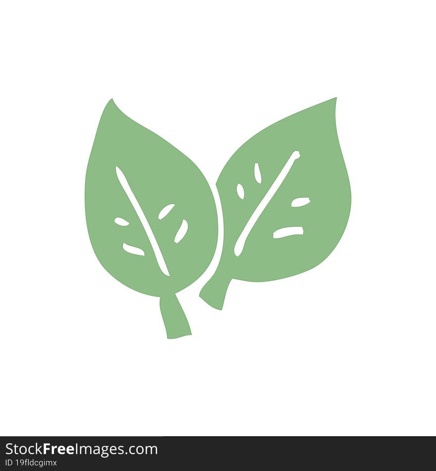 cartoon doodle of green leaves