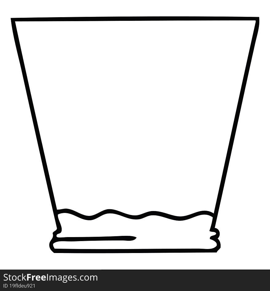 quirky line drawing cartoon whisky tumbler