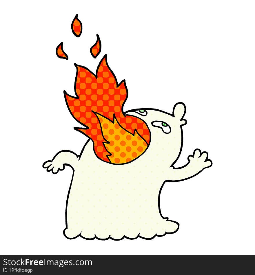 cartoon fire breathing ghost. cartoon fire breathing ghost