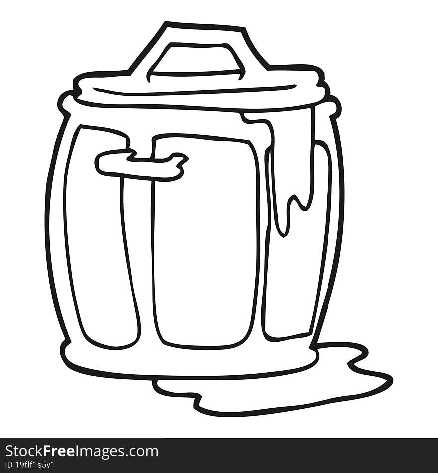 Black And White Cartoon Dirty Garbage Can