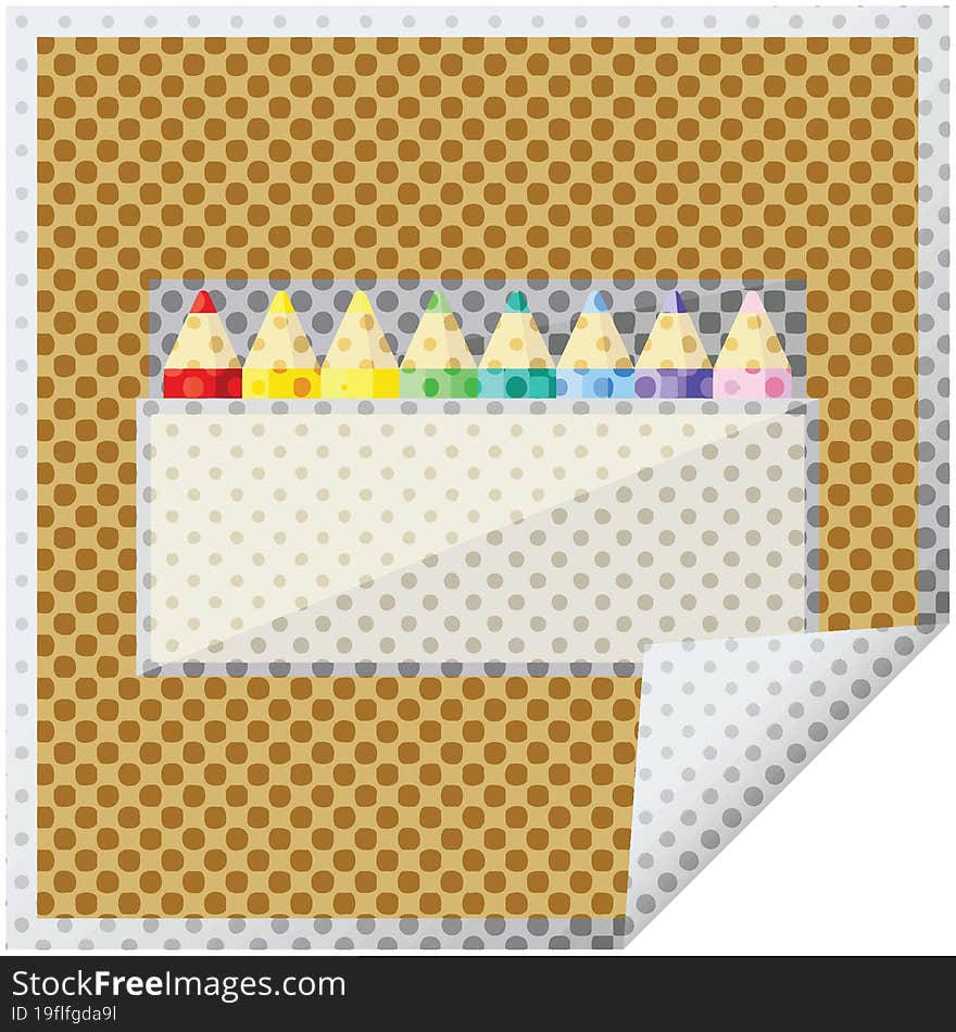 pack of coloring pencils graphic square sticker