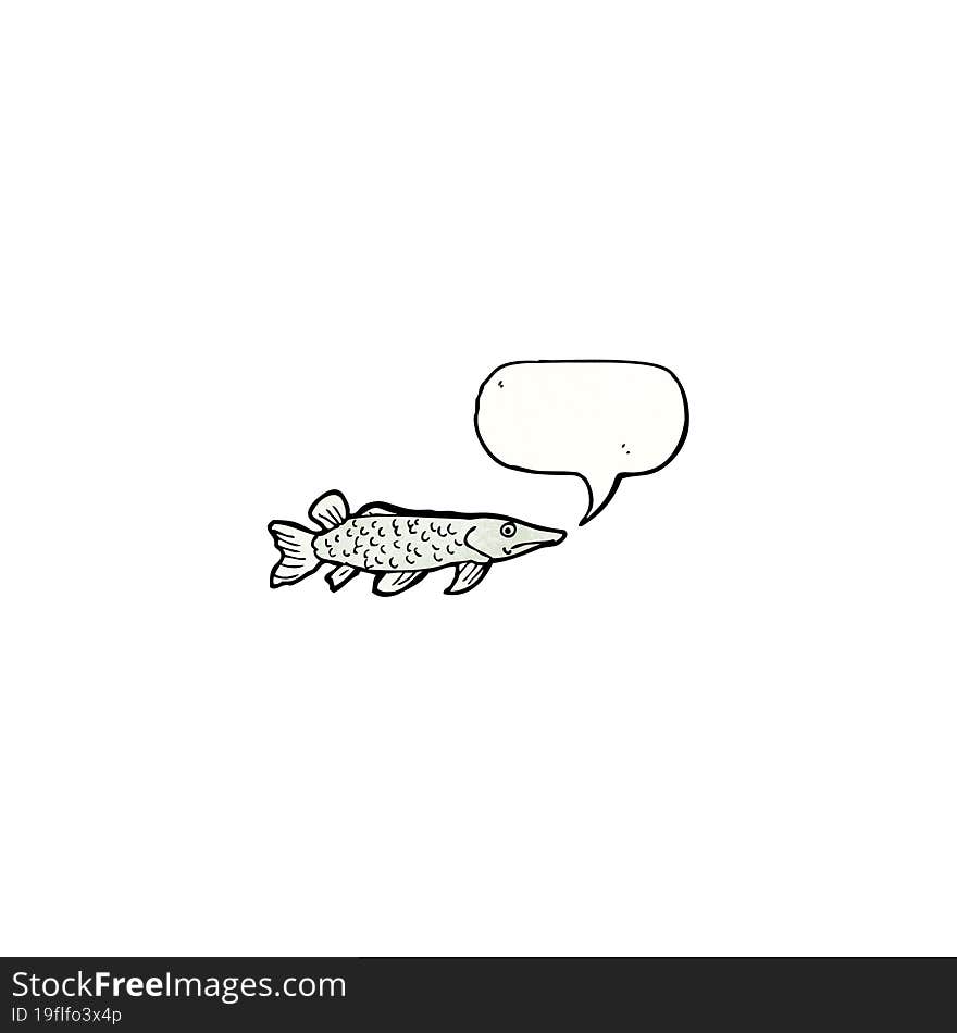 Cartoon Fish With Speech Bubble