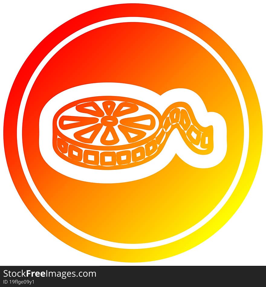 movie film reel circular in hot gradient spectrum