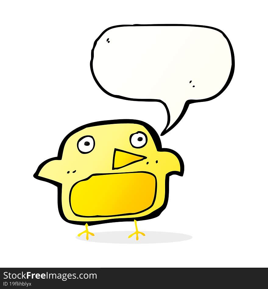 Cartoon Bird With Speech Bubble