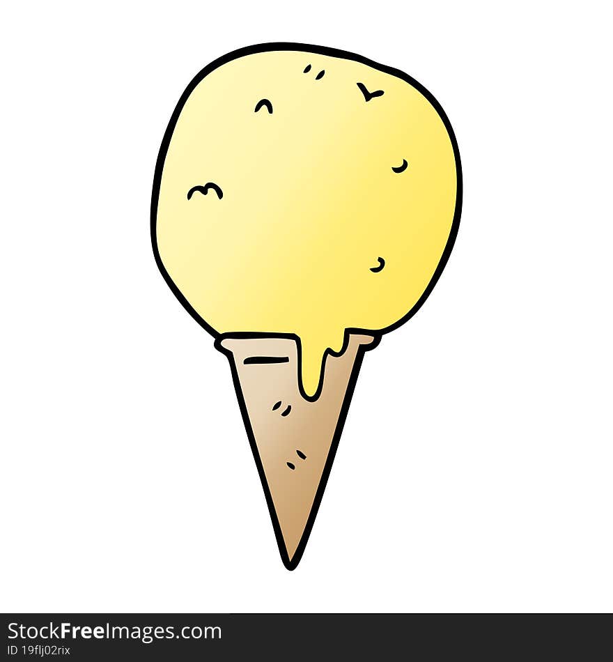 Cartoon Doodle Ice Cream Cone