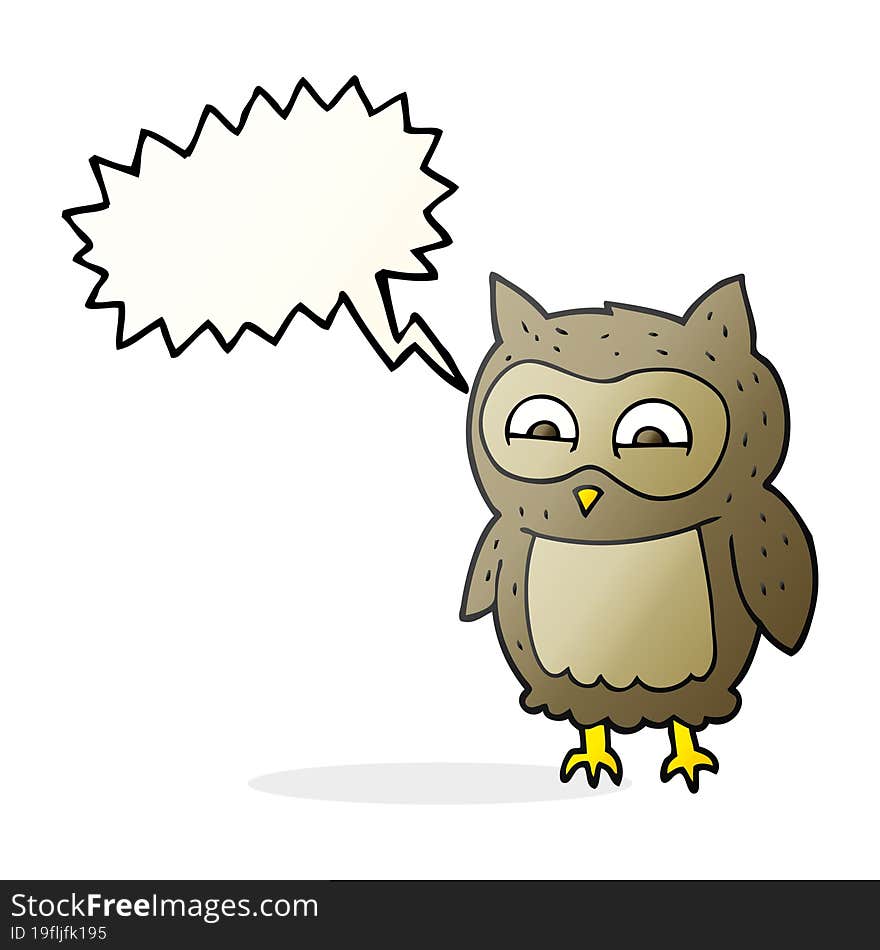 Speech Bubble Cartoon Owl