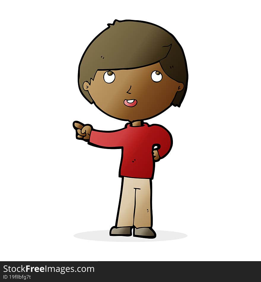 cartoon boy pointing