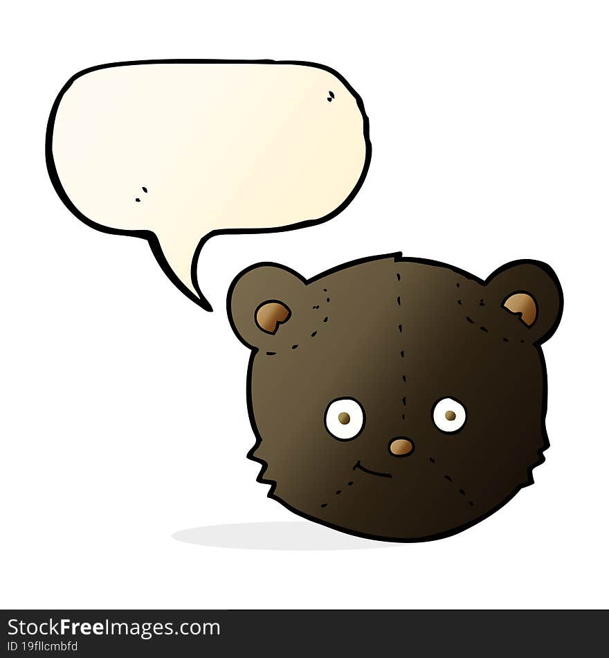 cartoon black bear head with speech bubble