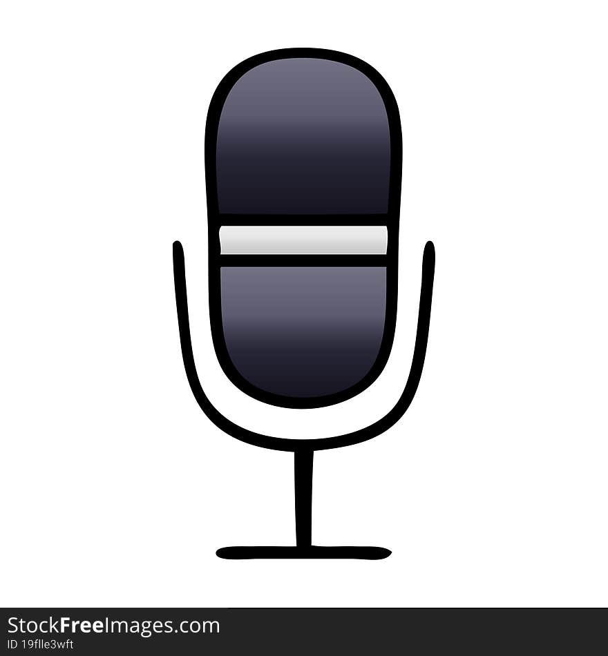 gradient shaded cartoon radio microphone