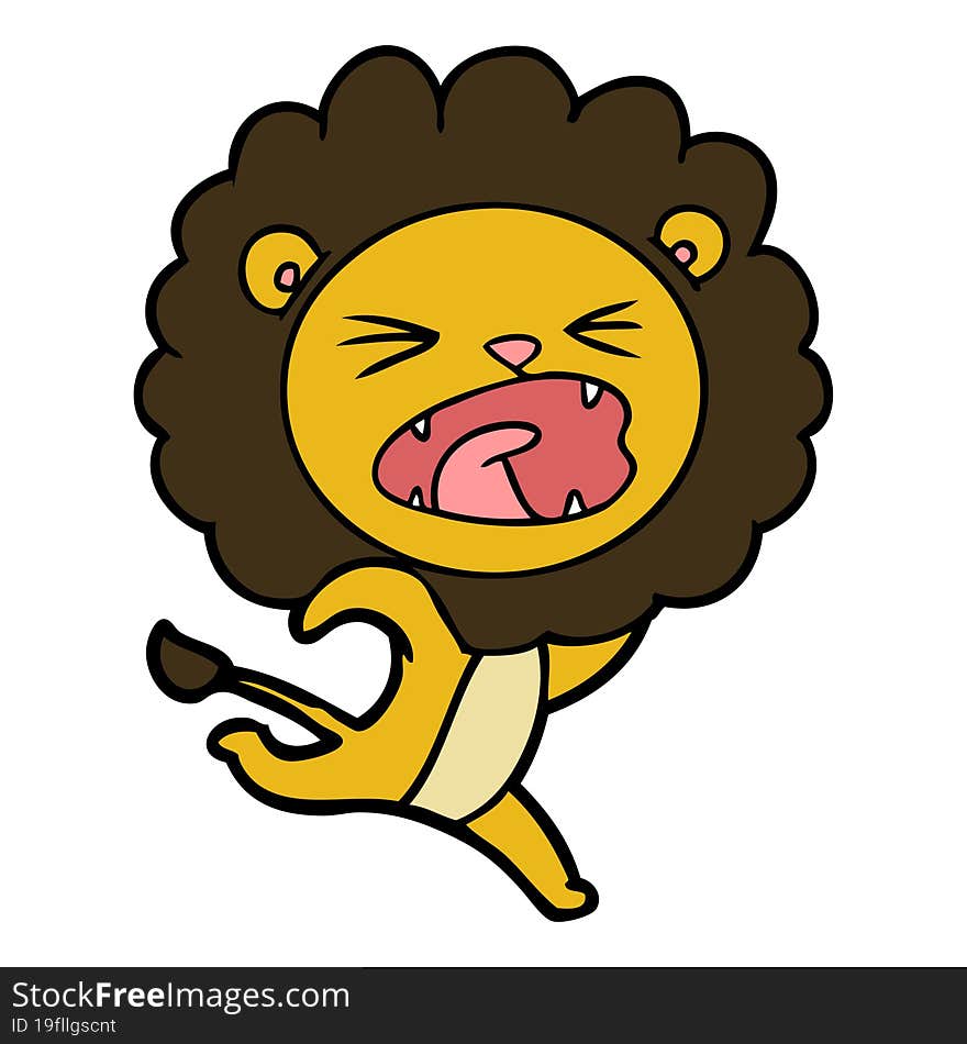 cartoon running lion. cartoon running lion