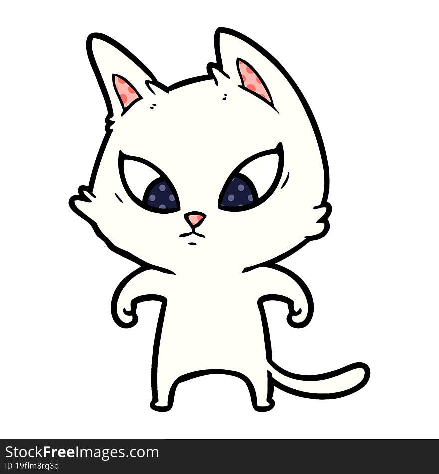 confused cartoon cat. confused cartoon cat