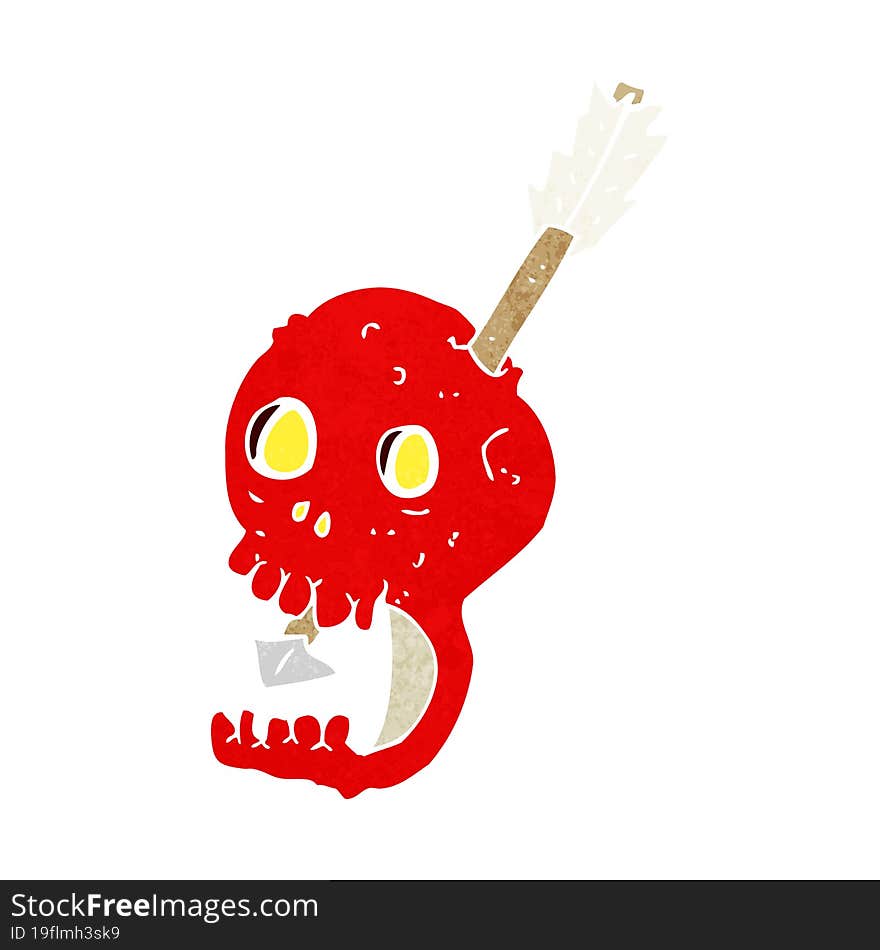 funny cartoon skull and arrow