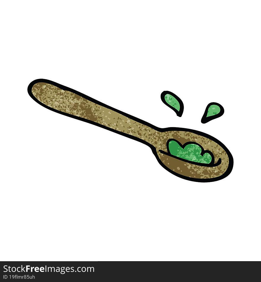 cartoon doodle ladle of food