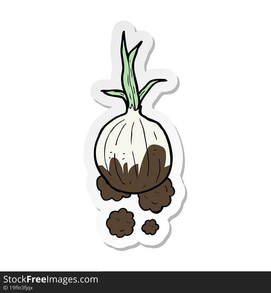 Sticker Of A Cartoon Organic Onion