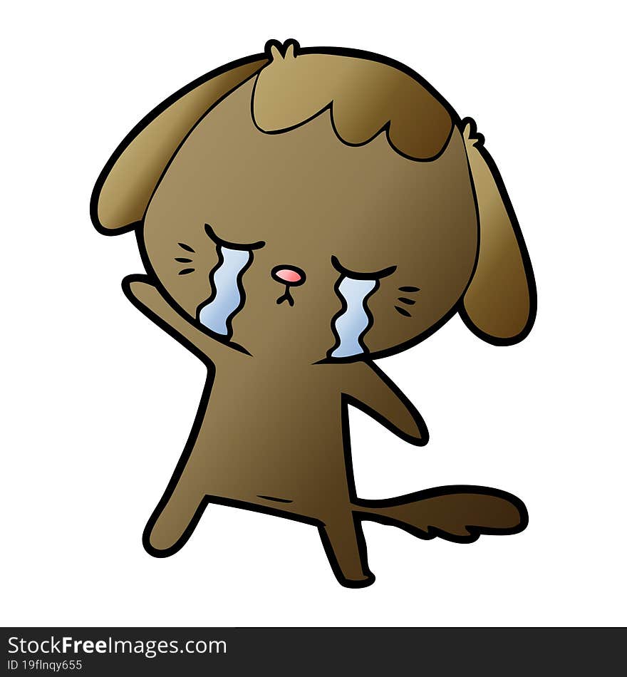 cartoon crying dog. cartoon crying dog