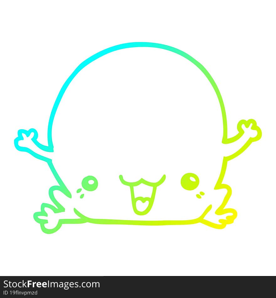 cold gradient line drawing cartoon frog