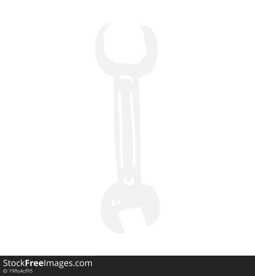 Flat Color Illustration Of A Cartoon Spanner