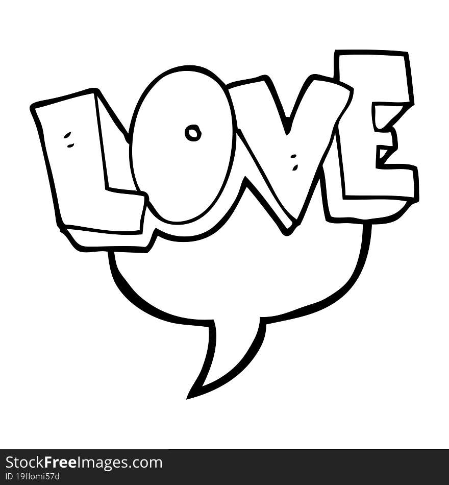 speech bubble cartoon love symbol