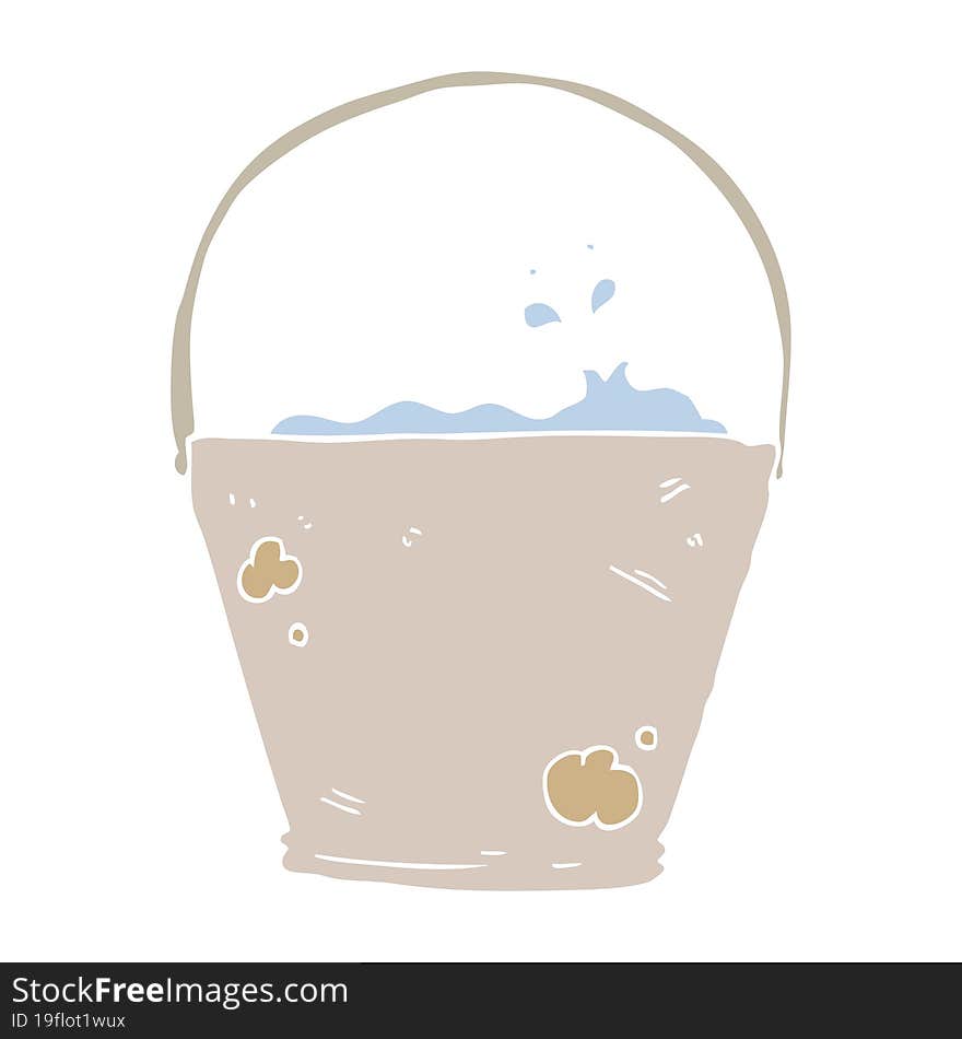 Flat Color Illustration Of A Cartoon Bucket