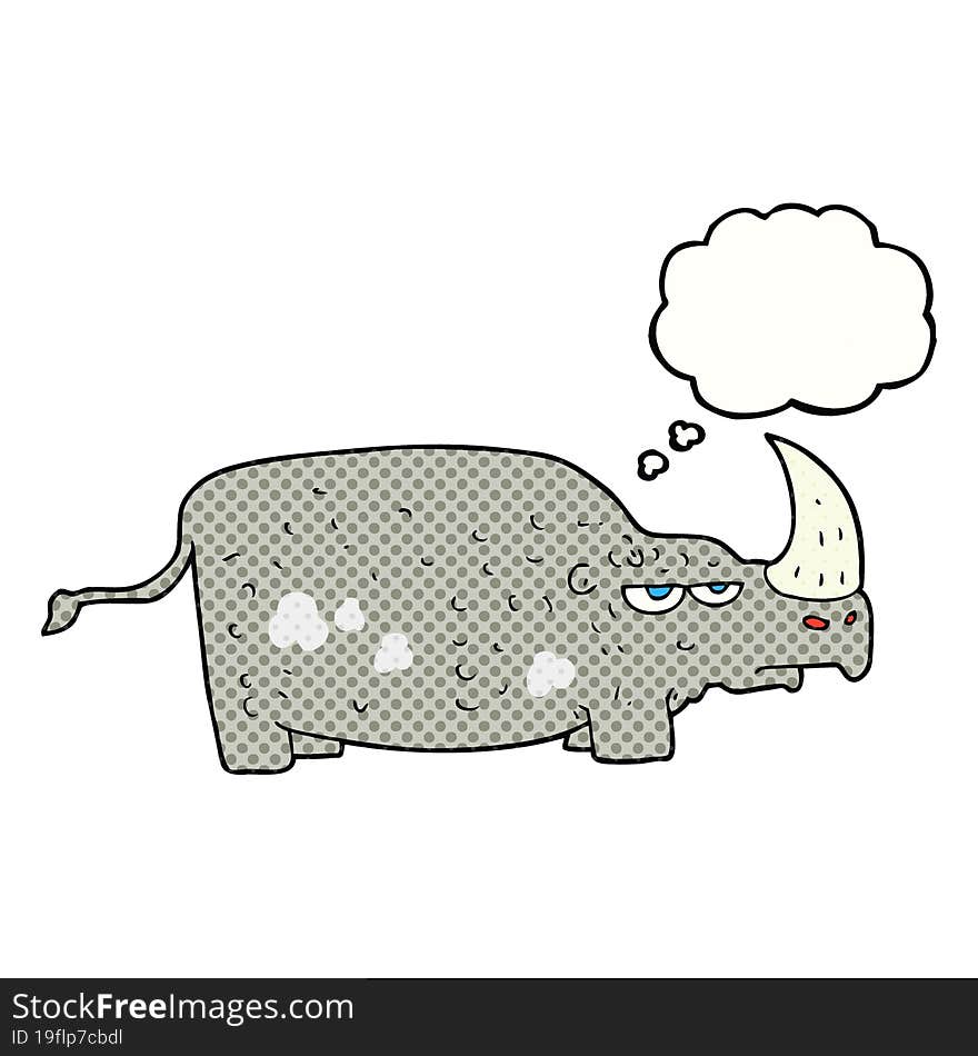 Thought Bubble Cartoon Rhino