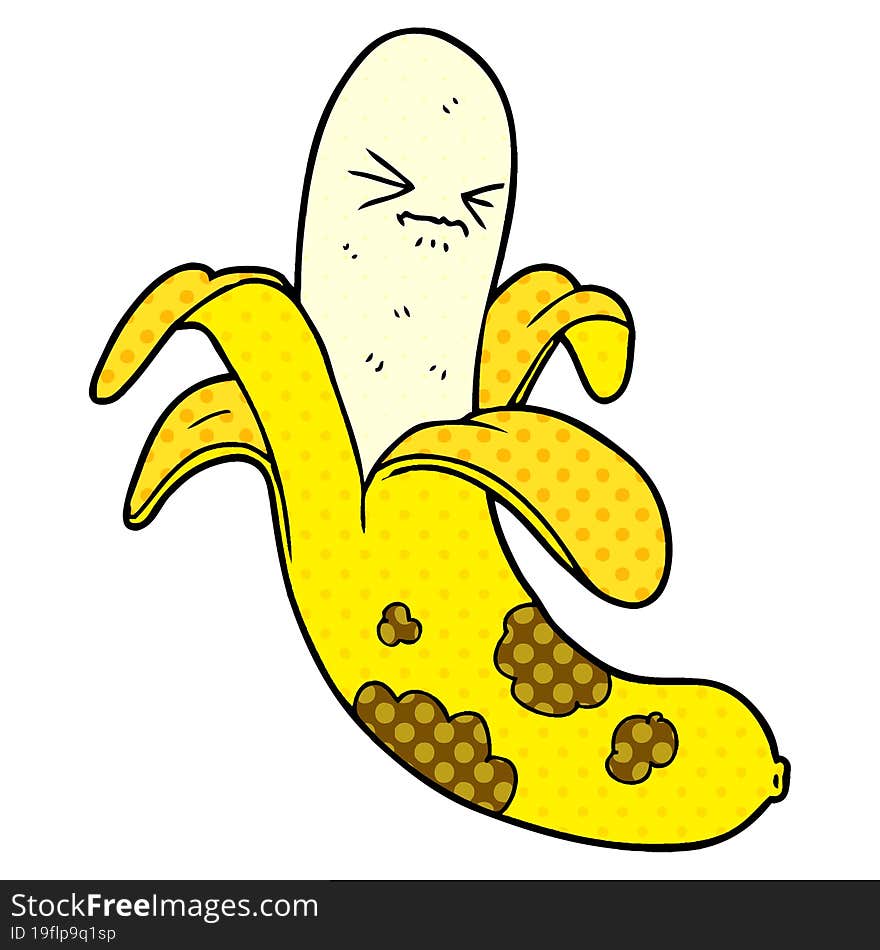 cartoon rotten banana. cartoon rotten banana